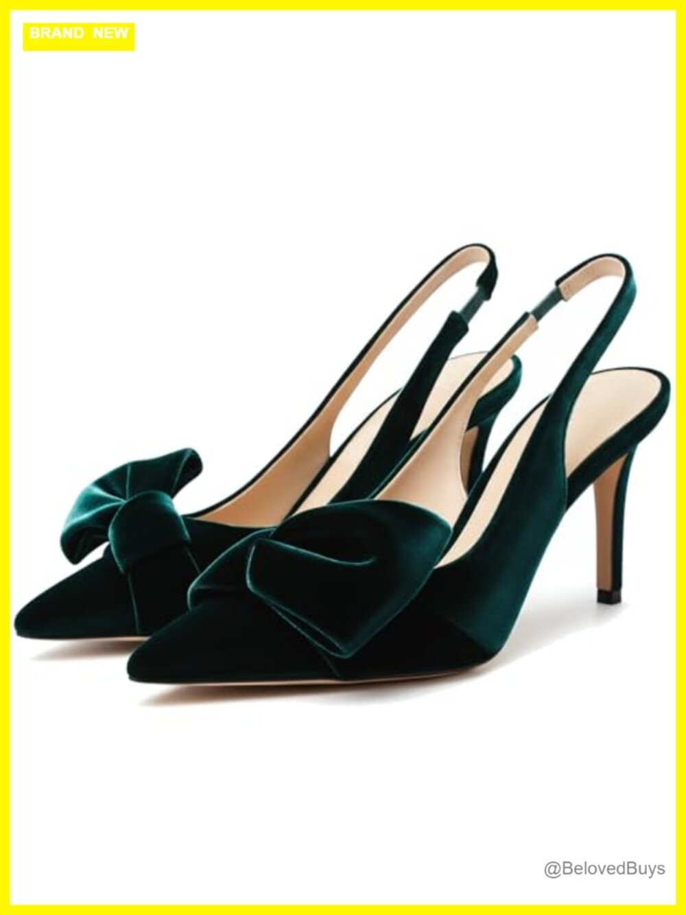Women's Slingback Stiletto Heels Pointed Toe Bow Detail Pumps